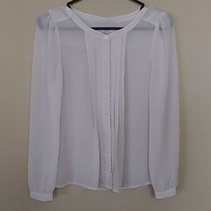 Loft long sleeve white blouse